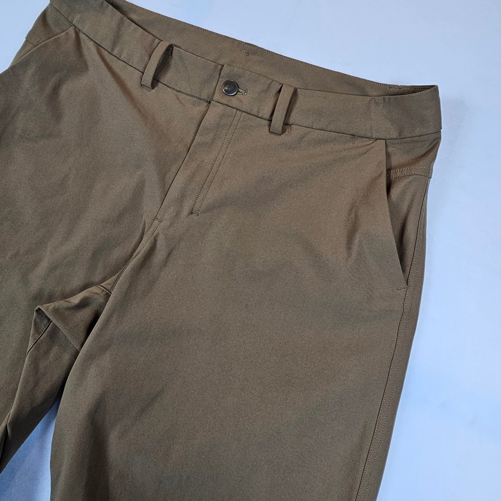 Lululemon Commission Golf Shorts Mens 34 Brown Chino‎ Performance 9 Inch Inseam